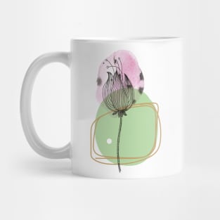 abstract watercolor botanical illustration. Minimalistic boho style Mug